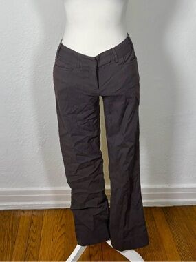 Y2k Brown Pinstripe Low Rise Trousers